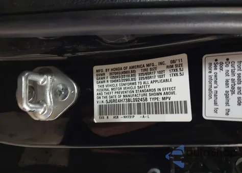 2011 Honda Cr-V Ex-L z USA, uszkodzony, nr VIN 5J6RE4H73BL092458